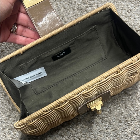 J. Crew Tan Woven Clutch with Gold Accent - Picture 3 of 6